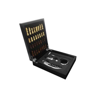 Kit Vinho e Jogo de Xadrez